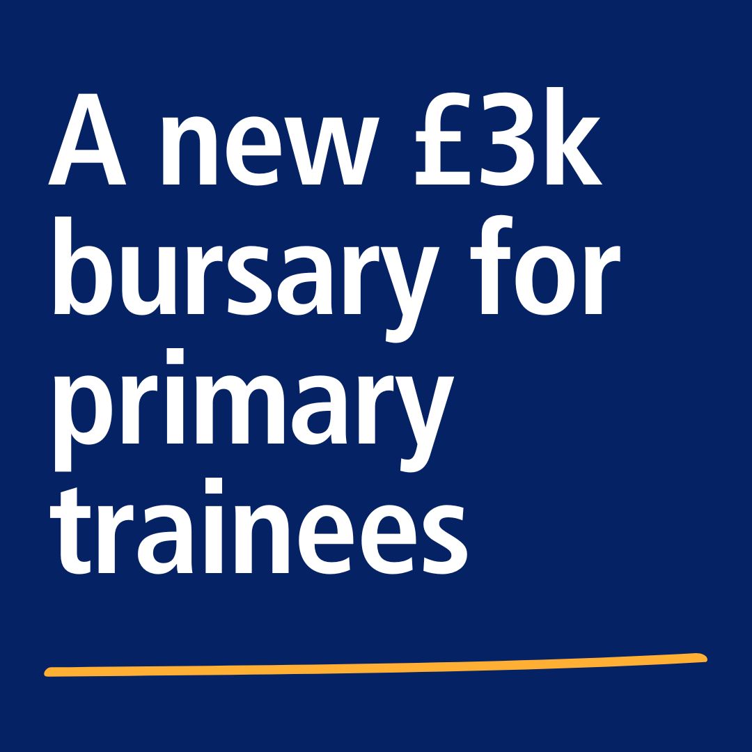A new £3,000 bursary to help you train as a primary teacher